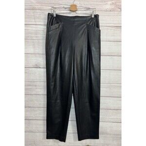 Women's DKNY Jeans Faux Leather BLACK  Pants Size M  BUT … READ DESCRIPTION  PLE